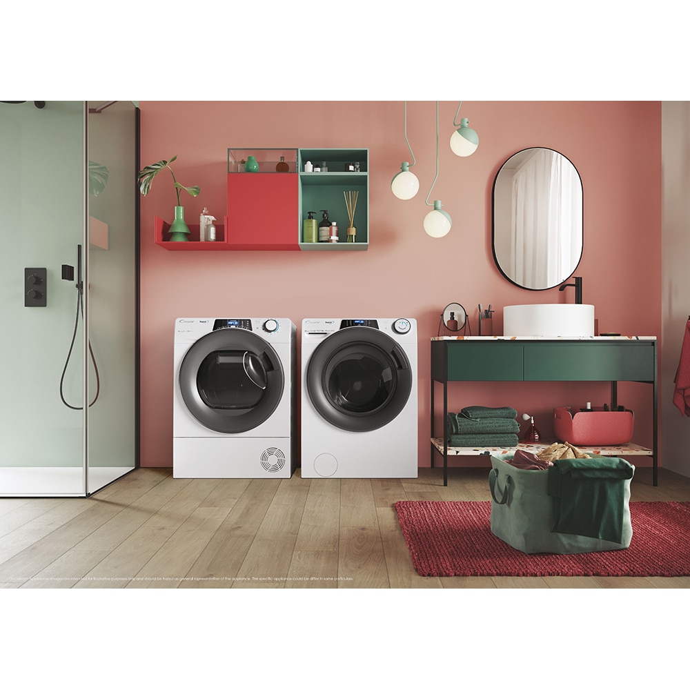 Uscator de rufe CANDY Rapido Pro RPE H9A2TRE-S, Pompa de caldura, 9 kg, 14 programe, Clasa E, Wi-Fi, alb