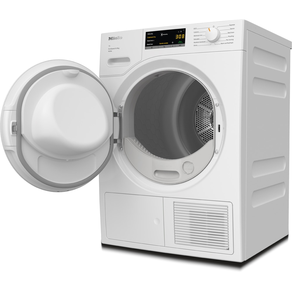 Uscator de rufe MIELE TWA 520 WP Active, Pompa de caldura, 8 kg, 12 programe, Clasa C, alb