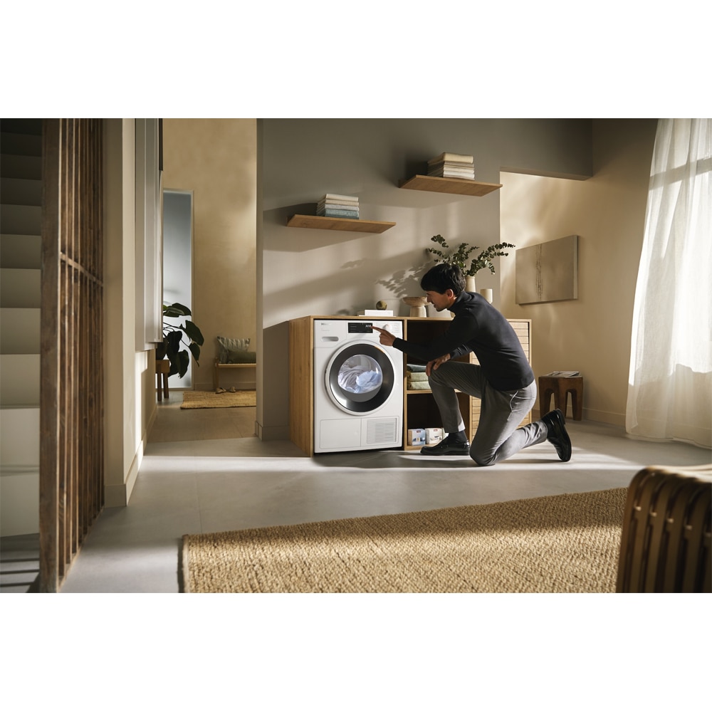 Uscator de rufe MIELE TWC 640 WP EcoSpeed, Pompa de caldura, 8 kg, 12 programe, Clasa C, Wi-Fi, alb