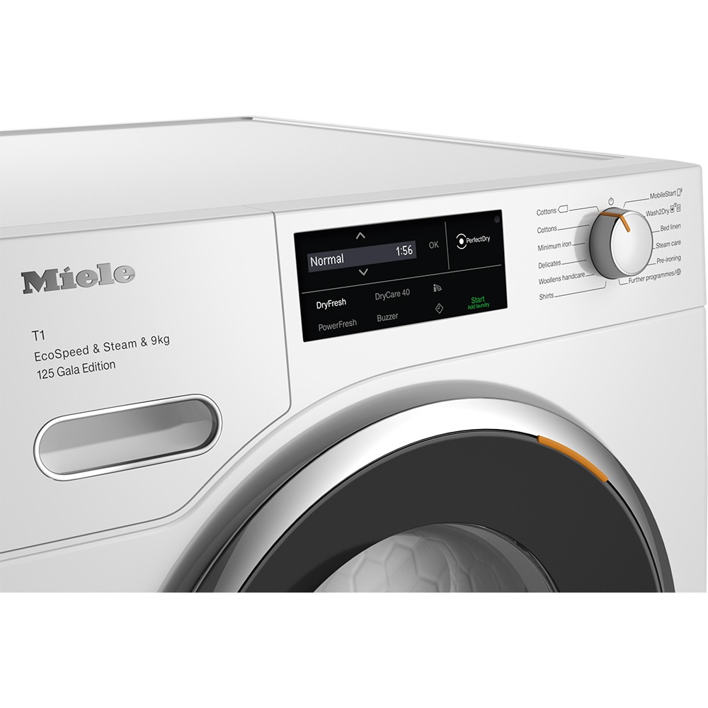 Uscator de rufe MIELE TWL 680 WP 125 Gala Edition, Pompa de caldura, 9 kg, 12 programe, Clasa C, alb
