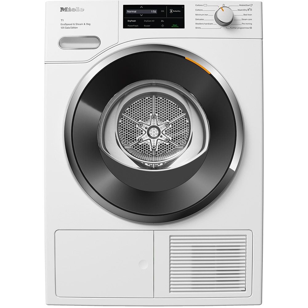 Uscator de rufe MIELE TWL 680 WP 125 Gala Edition, Pompa de caldura, 9 kg, 12 programe, Clasa C, alb
