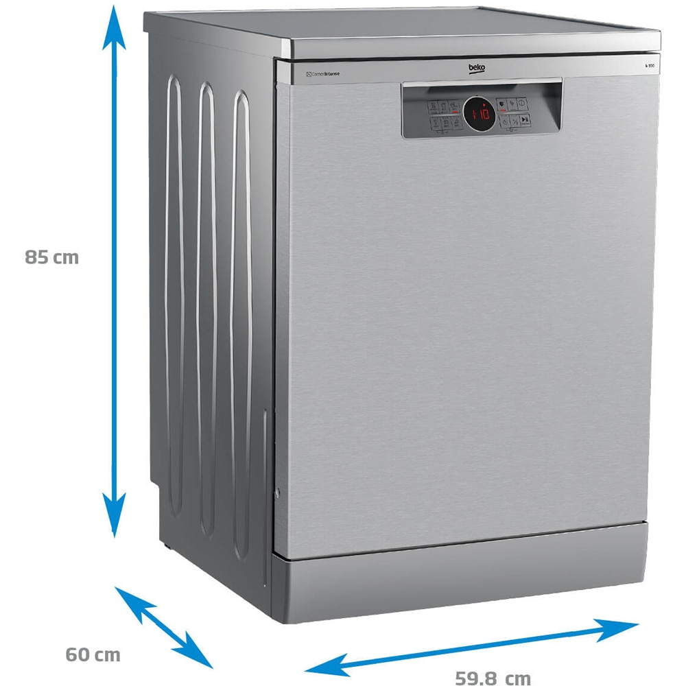 Masina de spalat vase independenta BEKO BDFN26640XC, 16 seturi, 6 programe, 60 cm, Clasa C, argintiu