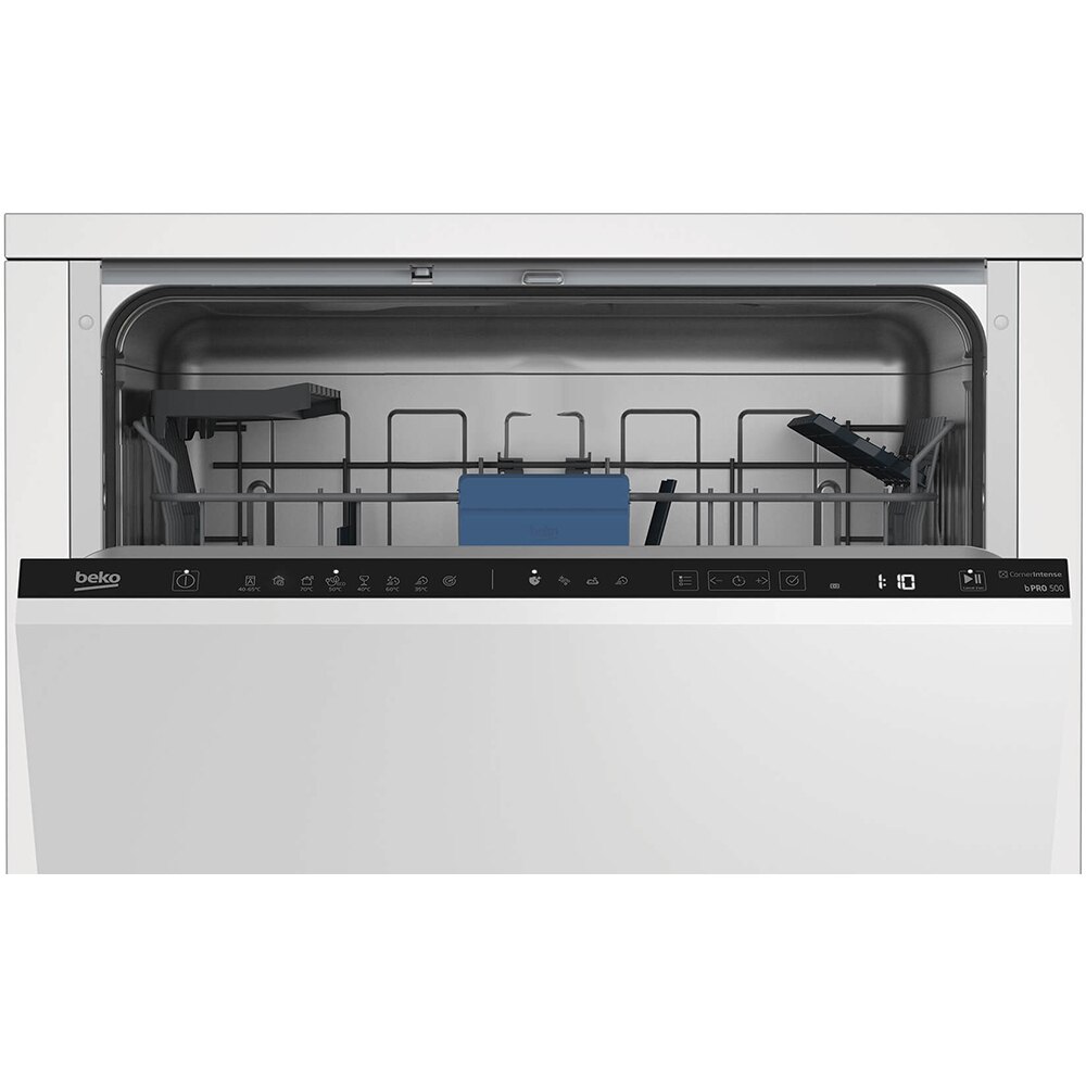 Masina de spalat vase incorporabila BEKO BDIN384D0C, CornerIntense, 14 seturi, 6 programe, 60 cm, Clasa C, panou comanda negru