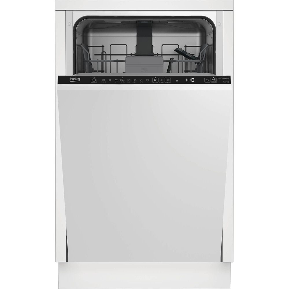 Masina de spalat vase incorporabila BEKO BDIS38020Q, 10 seturi, 8 programe, 45 cm, Clasa E, panou comanda negru