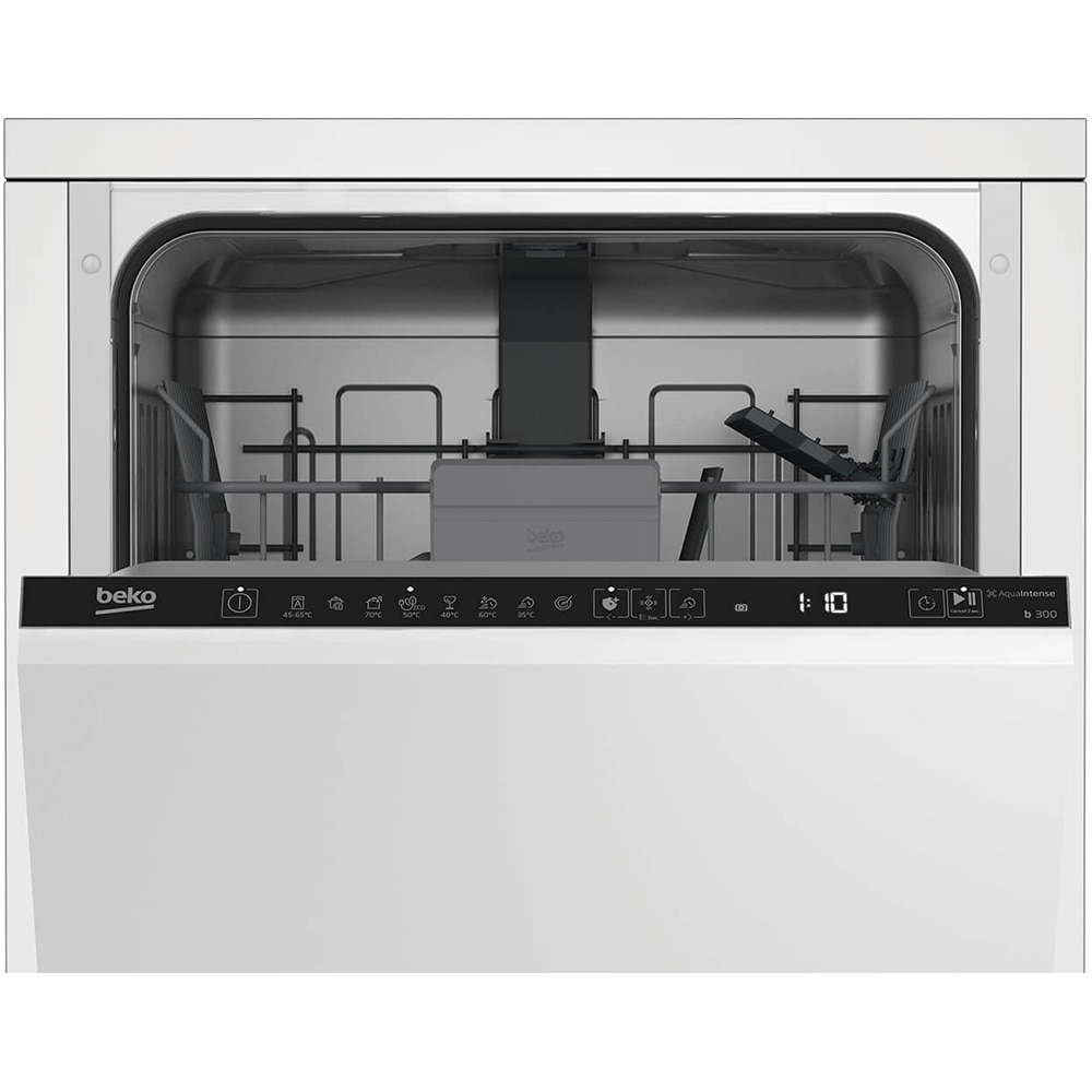 Masina de spalat vase incorporabila BEKO BDIS38020Q, 10 seturi, 8 programe, 45 cm, Clasa E, panou comanda negru