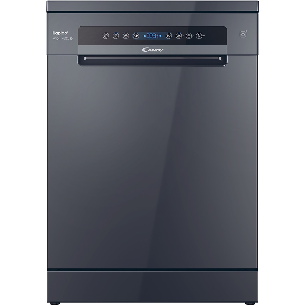 Masina de spalat vase independenta CANDY CF 5C4F0PA, 15 seturi, 8 programe, 60 cm, Clasa C, antracit