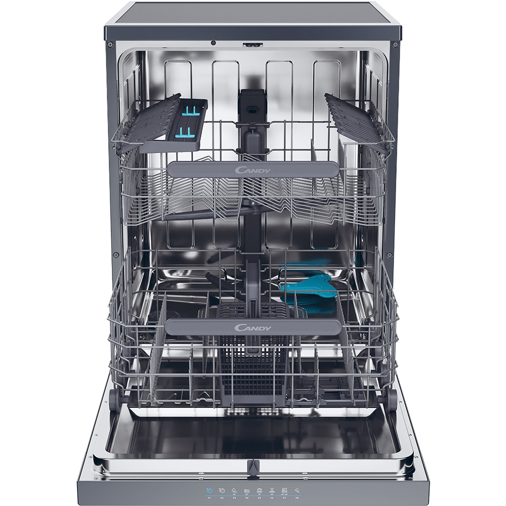 Masina de spalat vase independenta CANDY CF 5C4F0PA, 15 seturi, 8 programe, 60 cm, Clasa C, antracit
