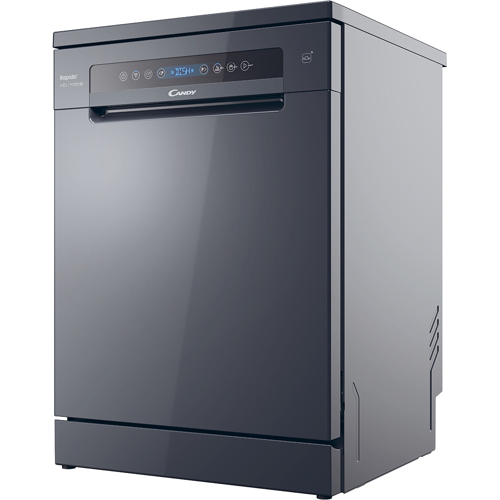Masina de spalat vase independenta CANDY CF 5C4F0PA, 15 seturi, 8 programe, 60 cm, Clasa C, antracit