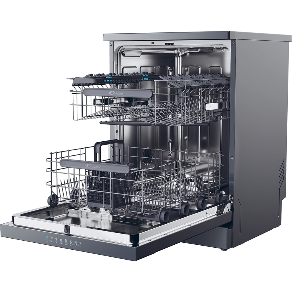 Masina de spalat vase independenta CANDY CF 5C4F0PA, 15 seturi, 8 programe, 60 cm, Clasa C, antracit