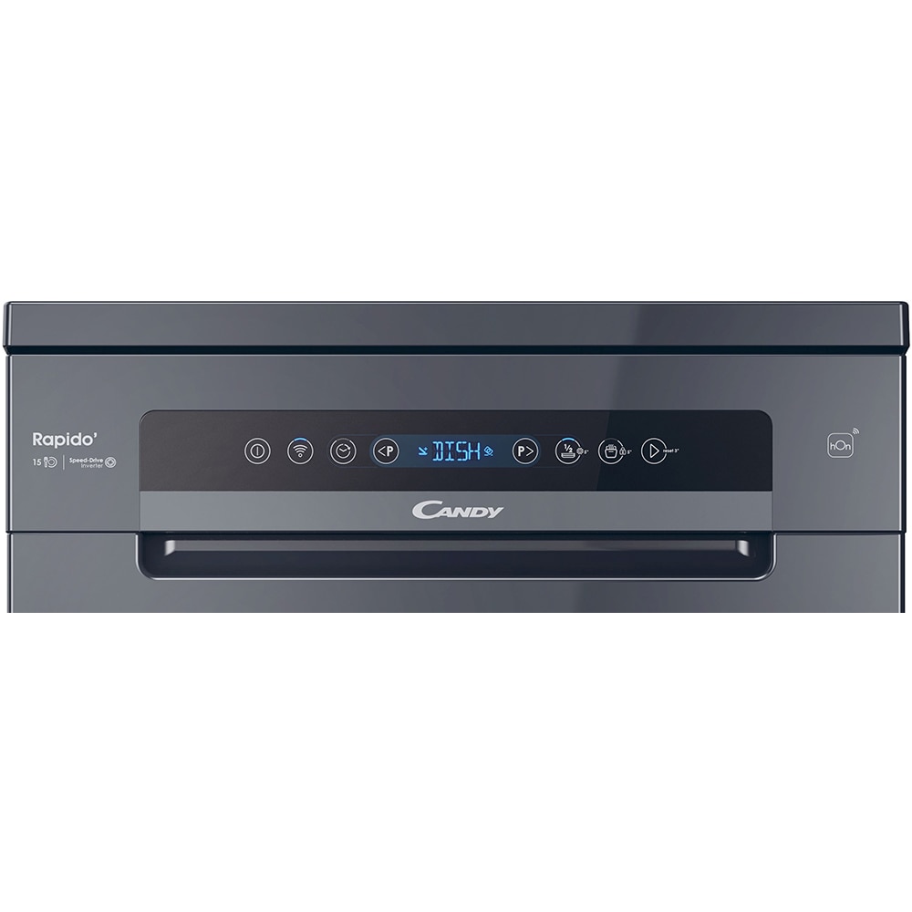 Masina de spalat vase independenta CANDY CF 5C4F0PA, 15 seturi, 8 programe, 60 cm, Clasa C, antracit