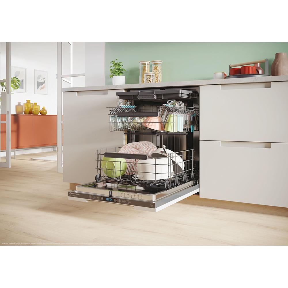 Masina de spalat vase incorporabila CANDY Rapido CI 6E7F1A, 16 seturi, 8 programe, 60 cm, Clasa E, panou comanda antracit