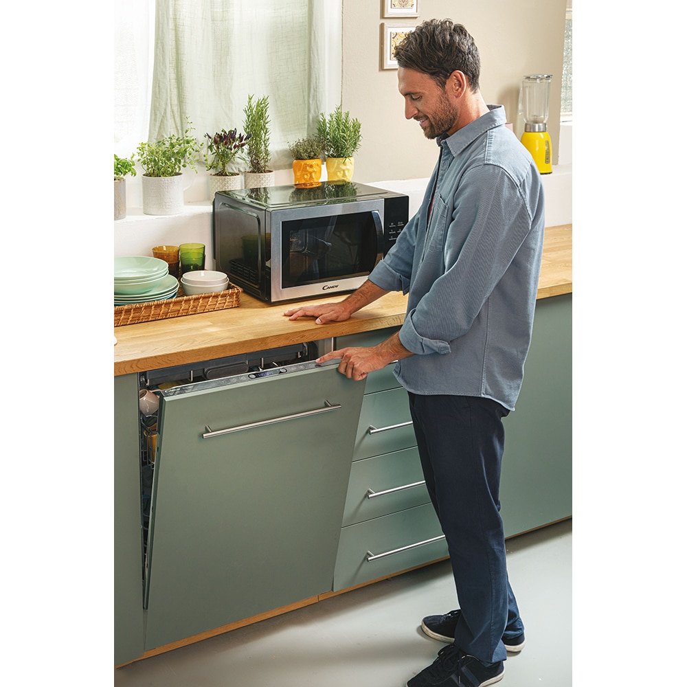 Masina de spalat vase incorporabila CANDY Rapido CI 6E7F1A, 16 seturi, 8 programe, 60 cm, Clasa E, panou comanda antracit