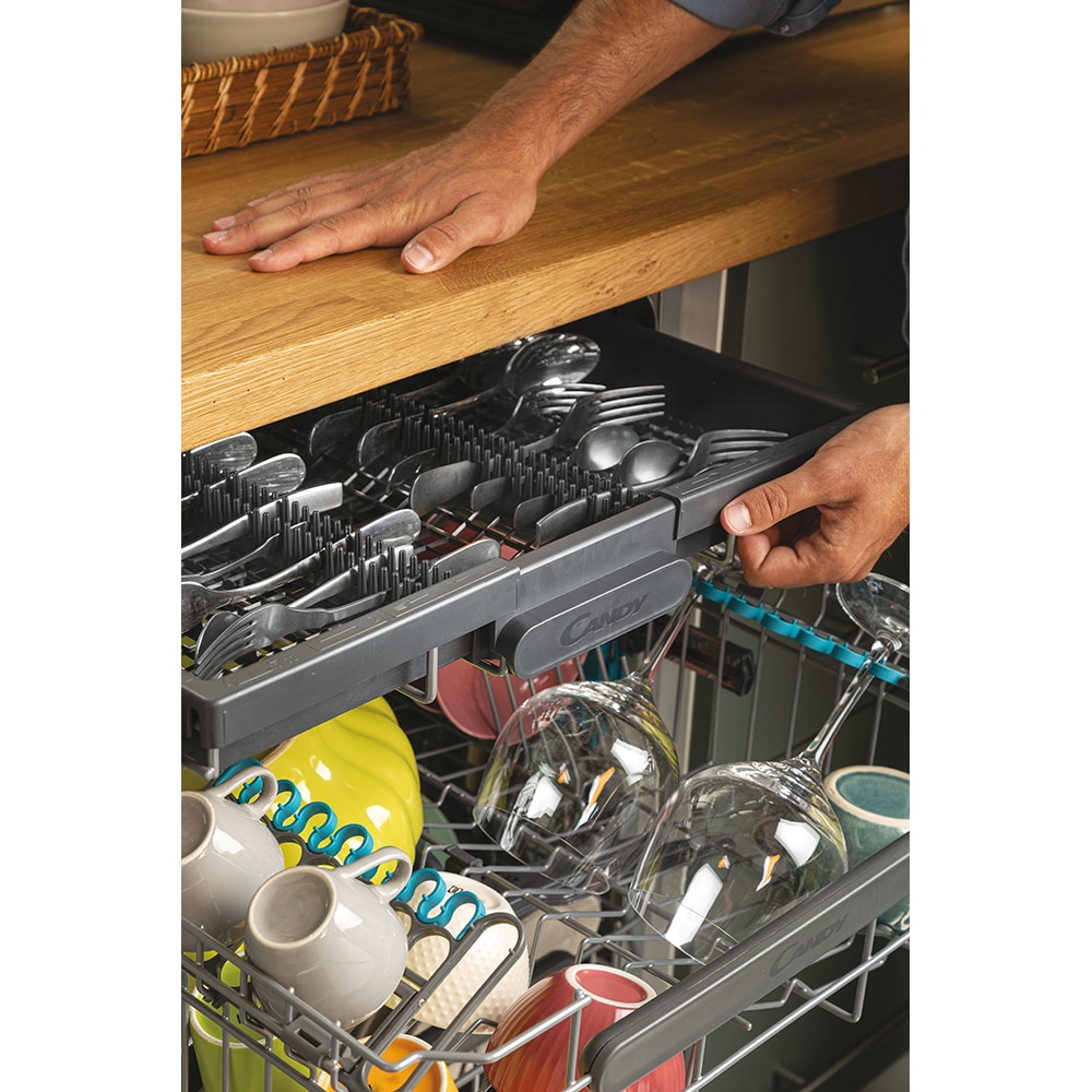 Masina de spalat vase incorporabila CANDY Rapido CI 6E7F1A, 16 seturi, 8 programe, 60 cm, Clasa E, panou comanda antracit