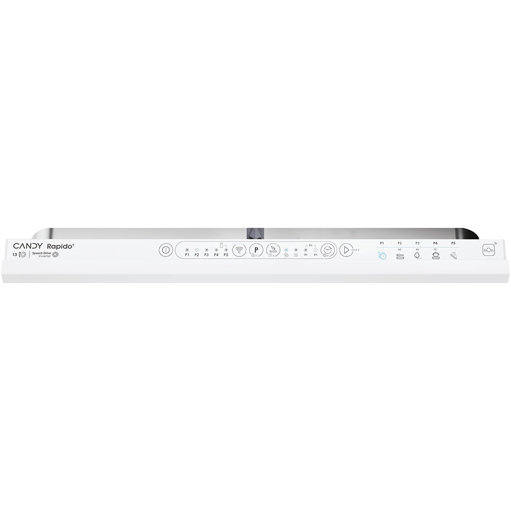 Masina de spalat vase incorporabila CANDY Rapido CIP 3E7L0W, 13 seturi, 5 programe, 60 cm, Clasa E, panou comanda alb