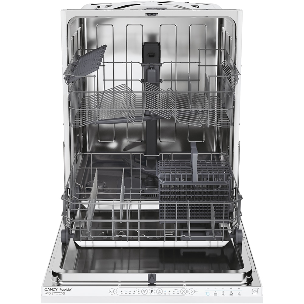 Masina de spalat vase incorporabila CANDY Rapido CIP 3E7L0W, 13 seturi, 5 programe, 60 cm, Clasa E, panou comanda alb