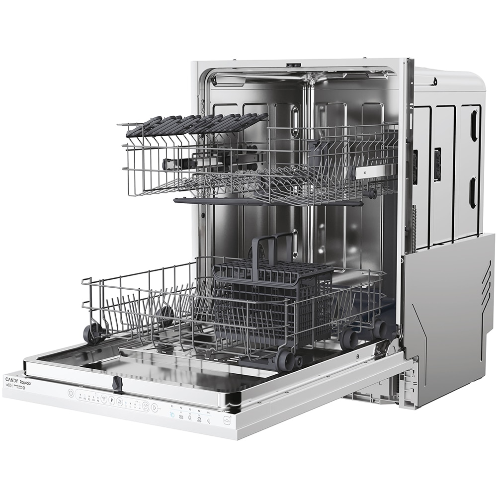 Masina de spalat vase incorporabila CANDY Rapido CIP 3E7L0W, 13 seturi, 5 programe, 60 cm, Clasa E, panou comanda alb