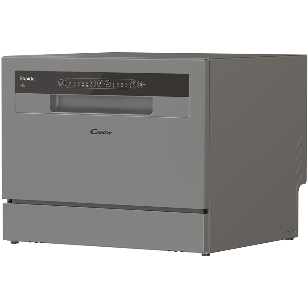 Masina de spalat vase independenta CANDY CP6E51LS, 6 seturi, 5 programe, 55 cm, Clasa E, argintiu