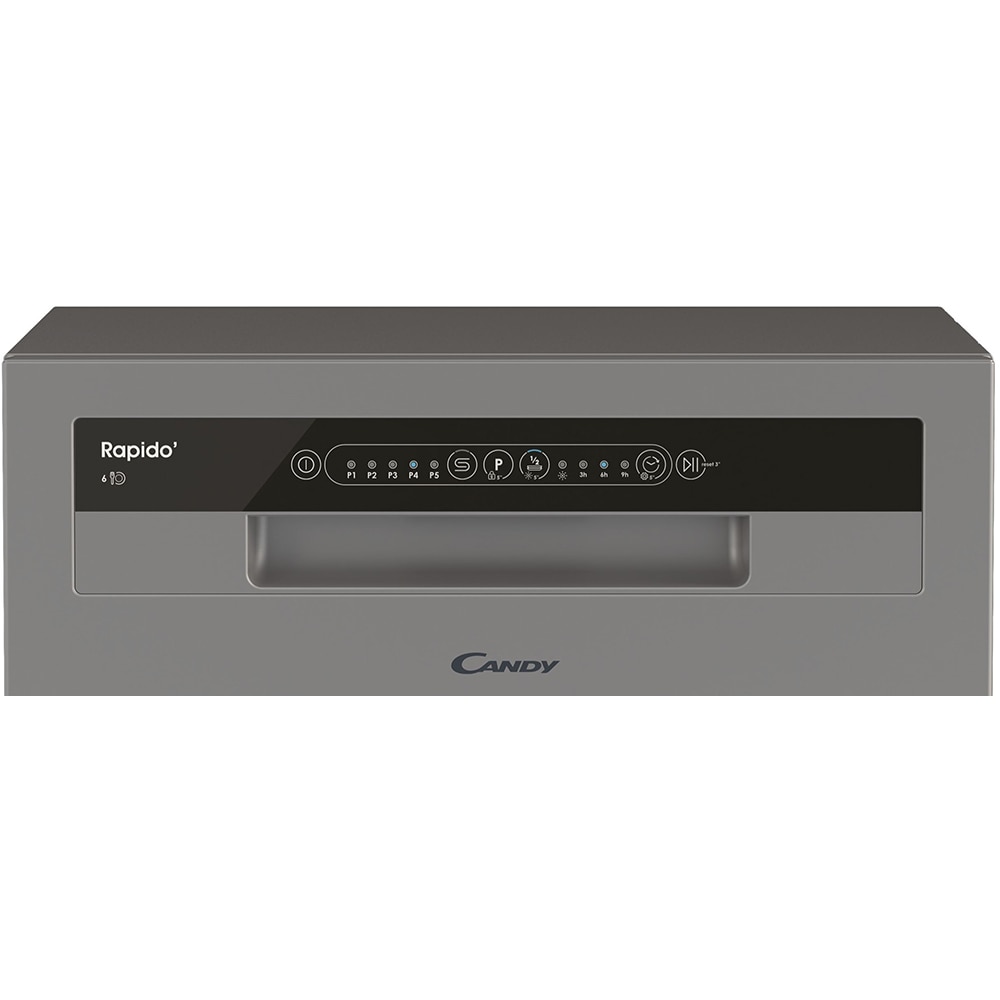 Masina de spalat vase independenta CANDY CP6E51LS, 6 seturi, 5 programe, 55 cm, Clasa E, argintiu