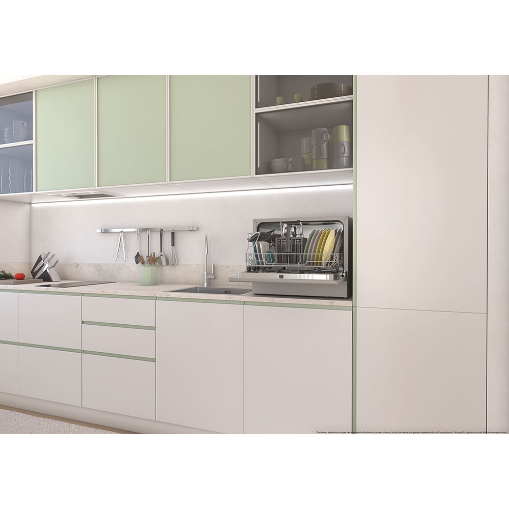 Masina de spalat vase independenta CANDY CP6E51LS, 6 seturi, 5 programe, 55 cm, Clasa E, argintiu