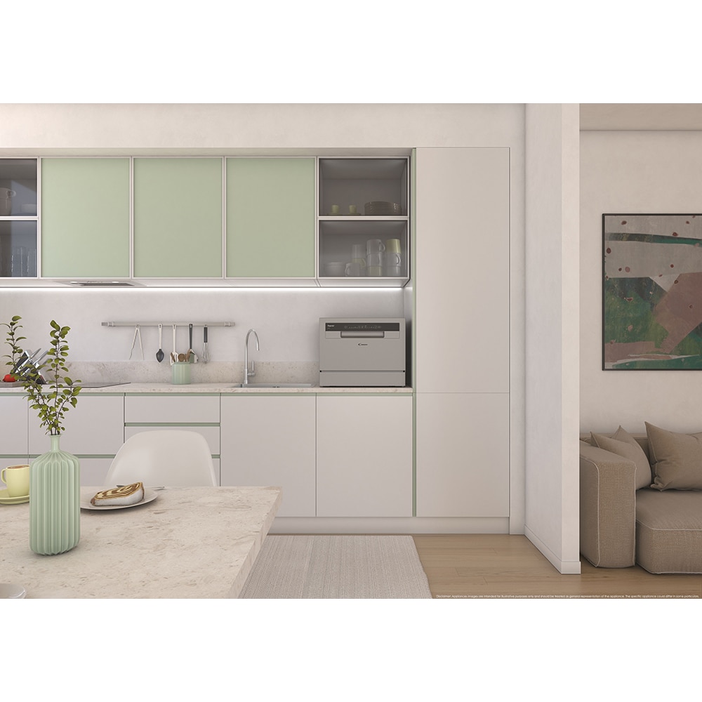 Masina de spalat vase independenta CANDY CP6E51LS, 6 seturi, 5 programe, 55 cm, Clasa E, argintiu