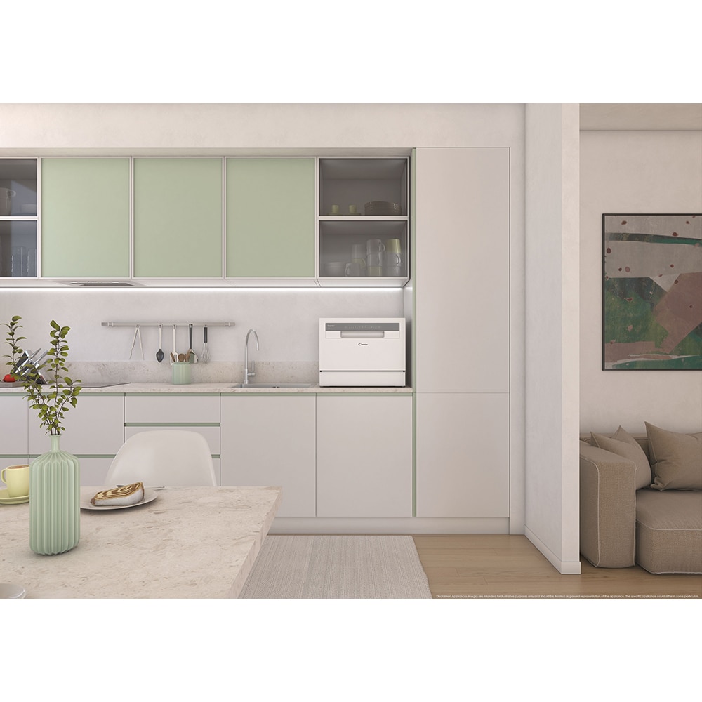 Masina de spalat vase independenta CANDY CP6E51LW, 6 seturi, 5 programe, 55 cm, Clasa E, alb