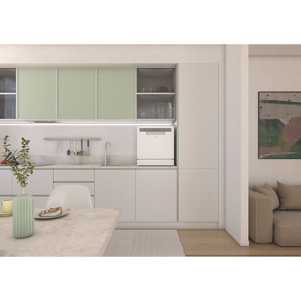 Masina de spalat vase independenta CANDY CP 8F9FFW, 8 seturi, 8 programe, 55 cm, Clasa F, alb