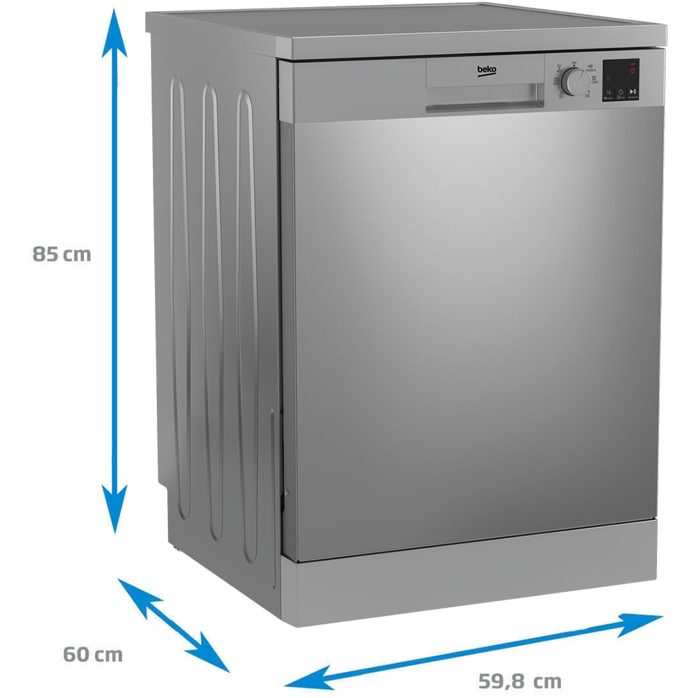 Masina de spalat vase independenta BEKO DVN06430X, 14 seturi, 6 programe, 60 cm, Clasa D, inox