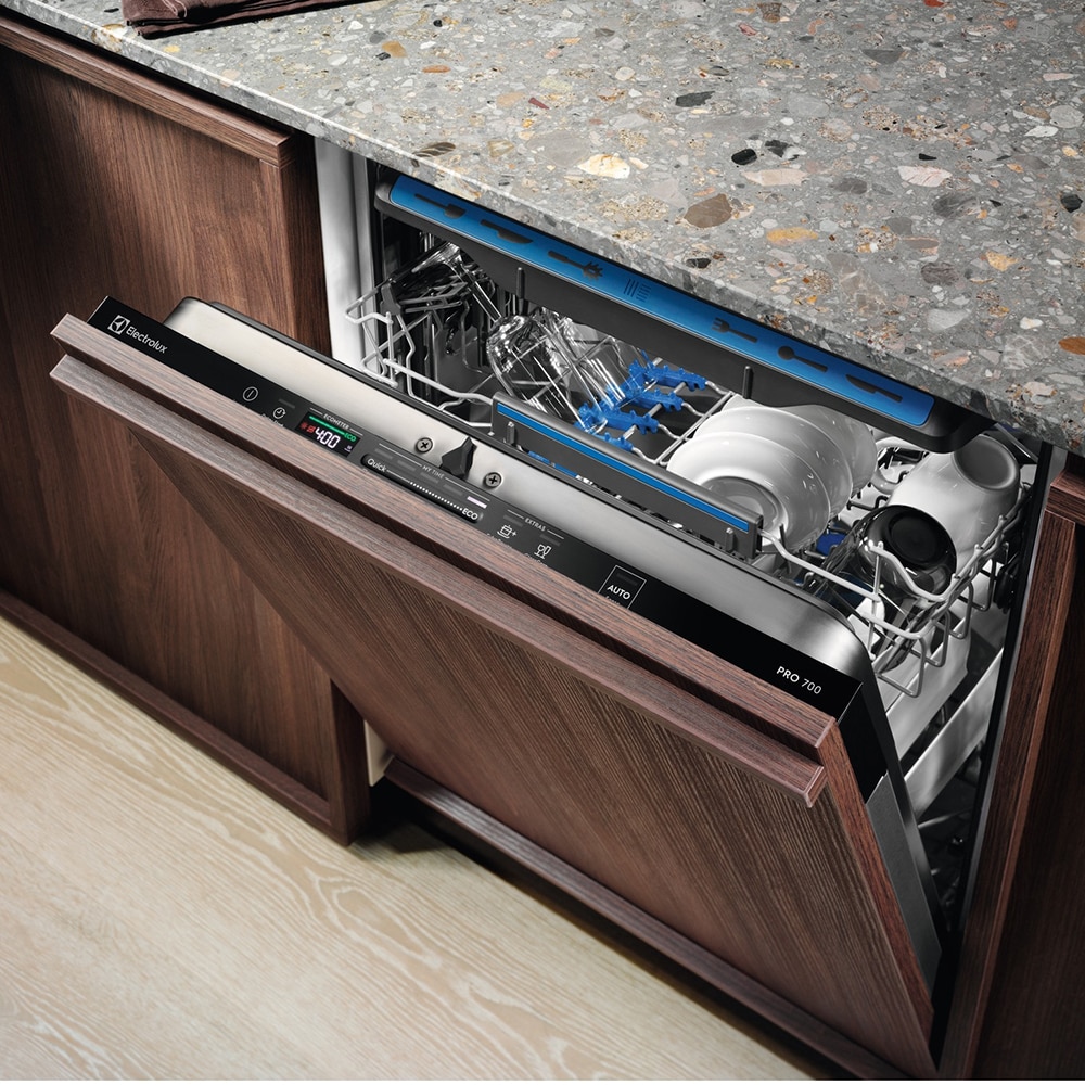 Masina de spalat vase incorporabila ELECTROLUX EEG48300L, 14 seturi, 8 programe, 60 cm, Clasa D, panou comanda negru