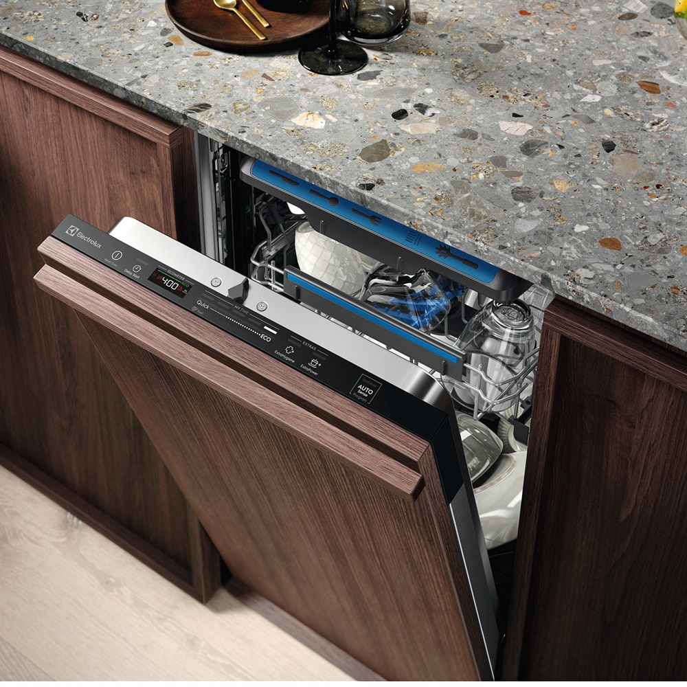 Masina de spalat vase incorporabila ELECTROLUX EEM43211L, 10 seturi, 8 programe, 45 cm, Clasa E, panou comanda negru