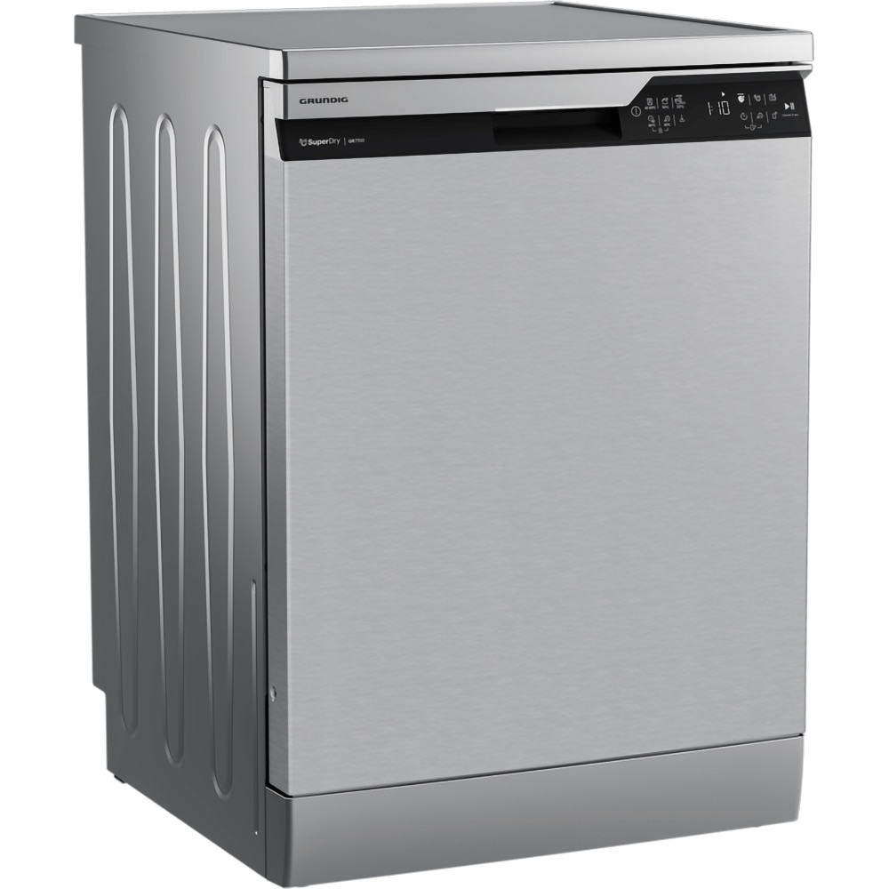 Masina de spalat vase independenta GRUNDIG GNFP4540XDW, CornerWash, 15 seturi, 6 programe, 60cm, Clasa D, inox