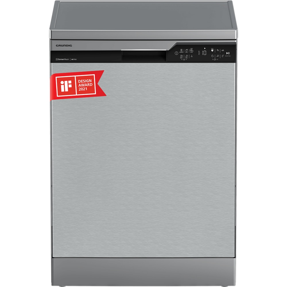 Masina de spalat vase independenta GRUNDIG GNFP4621XB, CornerWash, 16 seturi, 11 programe, Clasa B, 60 cm, inox
