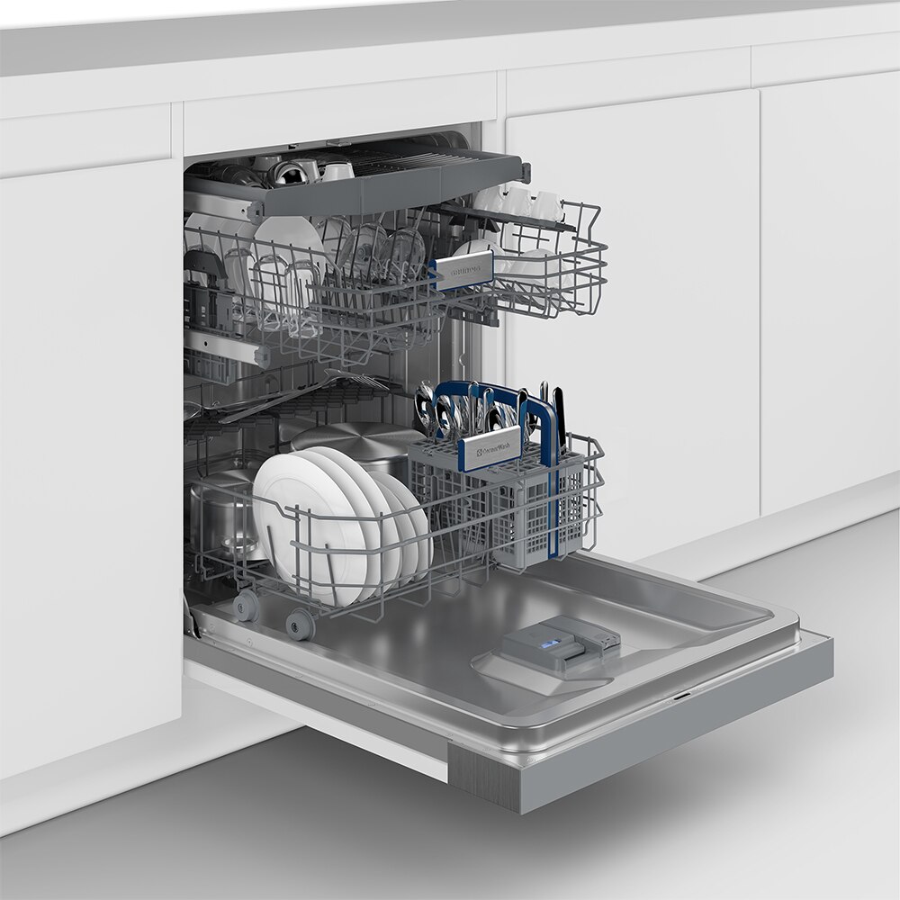 Masina de spalat vase semi-incorporabila GRUNDIG GNIP4630XB, 16 seturi, 6 programe, 60 cm, Clasa C, inox antiamprenta