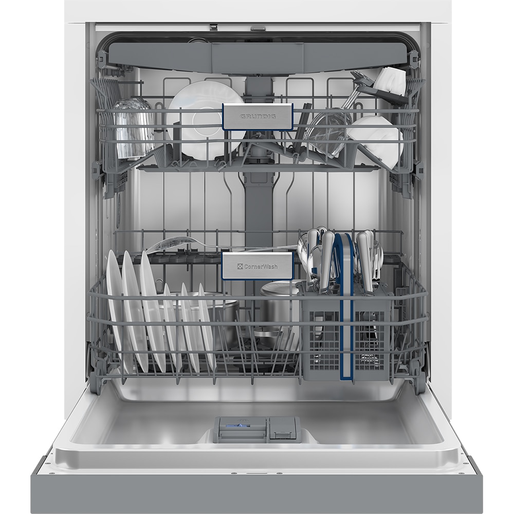 Masina de spalat vase semi-incorporabila GRUNDIG GNIP4630XB, 16 seturi, 6 programe, 60 cm, Clasa C, inox antiamprenta