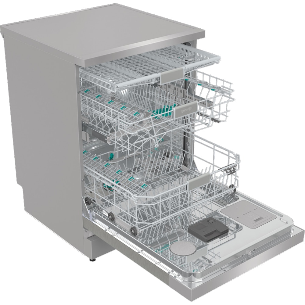 Masina de spalat vase independenta GORENJE GS693C60XUVAD, 16 seturi, 7 programe, 60 cm, Clasa C, argintiu