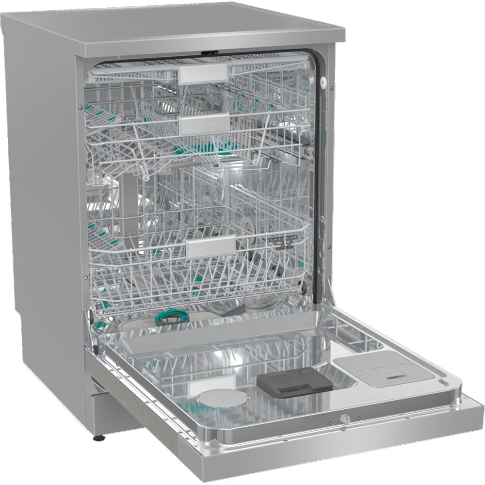 Masina de spalat vase independenta GORENJE GS693C60XUVAD, 16 seturi, 7 programe, 60 cm, Clasa C, argintiu