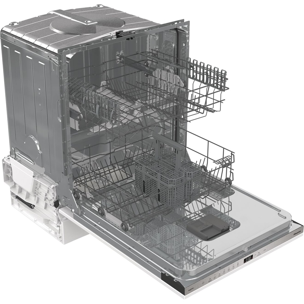 Masina de spalat vase incorporabila HISENSE HV642D90, 14 seturi, 6 programe, 60 cm, Clasa D, panou comanda argintiu