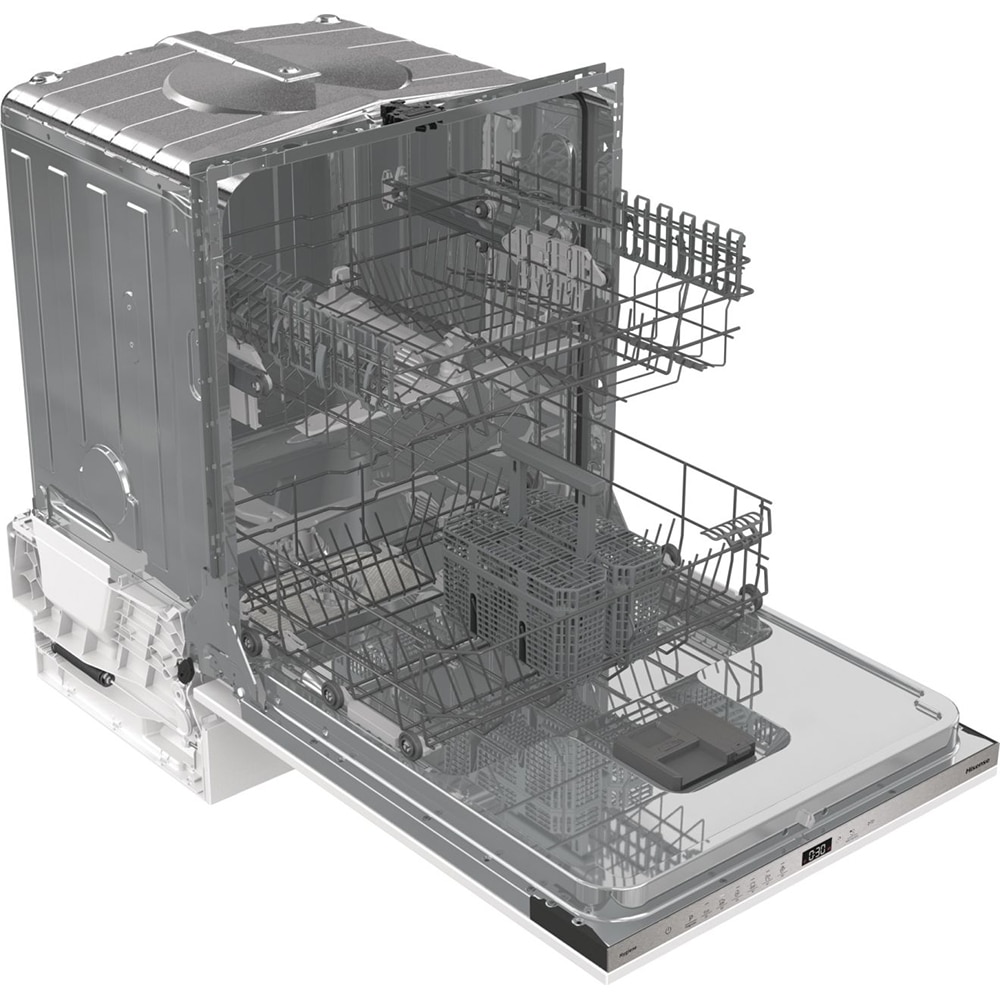 Masina de spalat vase incorporabila HISENSE HV642E90, 13 seturi, 6 programe, 60 cm, Clasa E, panou comanda argintiu