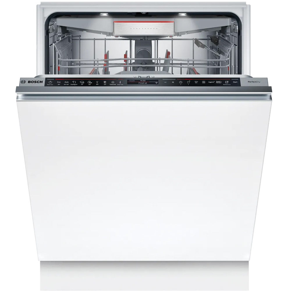 Masina de spalat vase incorporabila BOSCH SMD8TCX04E, 14 seturi, 8 programe, 60 cm, Clasa A, panou comanda negru