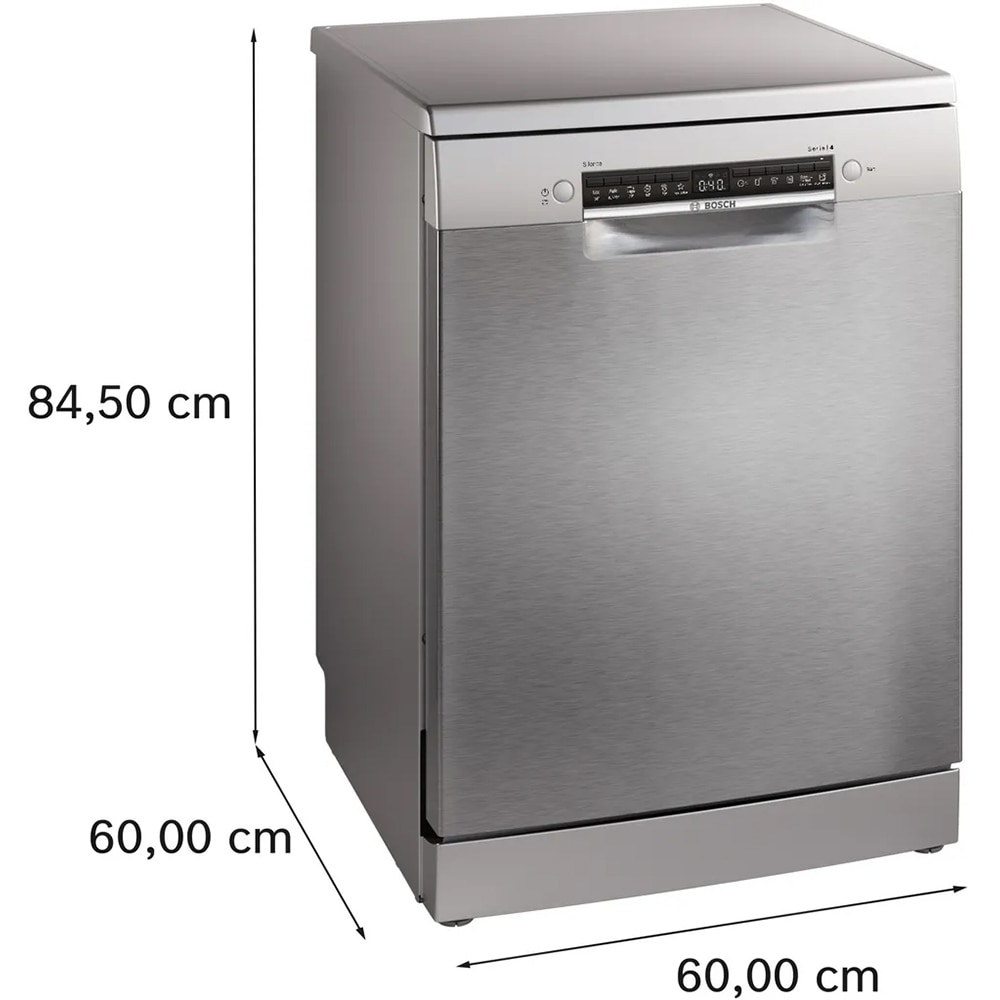 Masina de spalat vase independenta BOSCH SMS4EVI09E, 14 seturi, 6 programe, 60 cm, Clasa D, inox antiamprenta