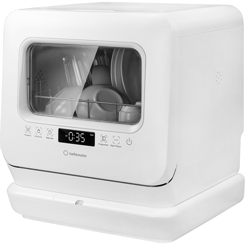 Masina de spalat vase independenta TURBIONAIRE AVA 3 TPDSAVA3CTD, 3 seturi, 6 programe, 44 cm, Clasa F, alb