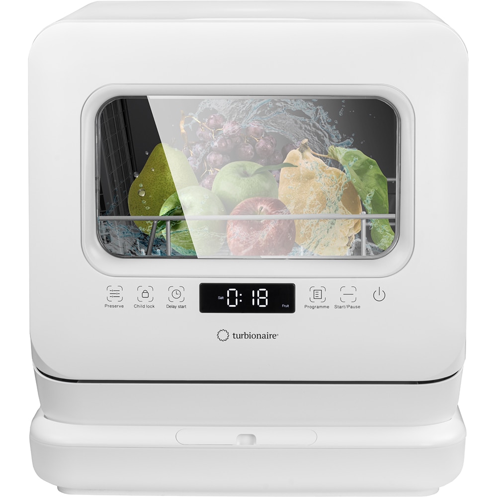 Masina de spalat vase independenta TURBIONAIRE AVA 3 TPDSAVA3CTD, 3 seturi, 6 programe, 44 cm, Clasa F, alb