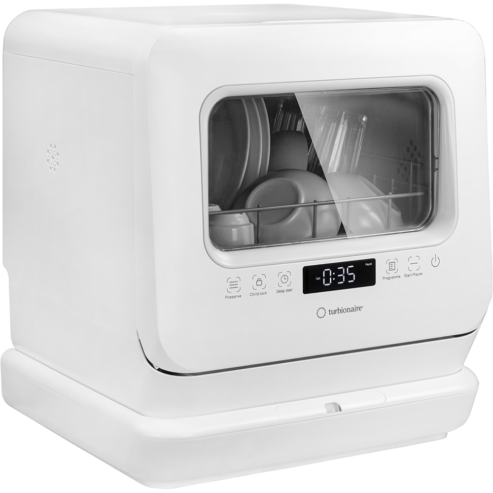 Masina de spalat vase independenta TURBIONAIRE AVA 3 TPDSAVA3CTD, 3 seturi, 6 programe, 44 cm, Clasa F, alb