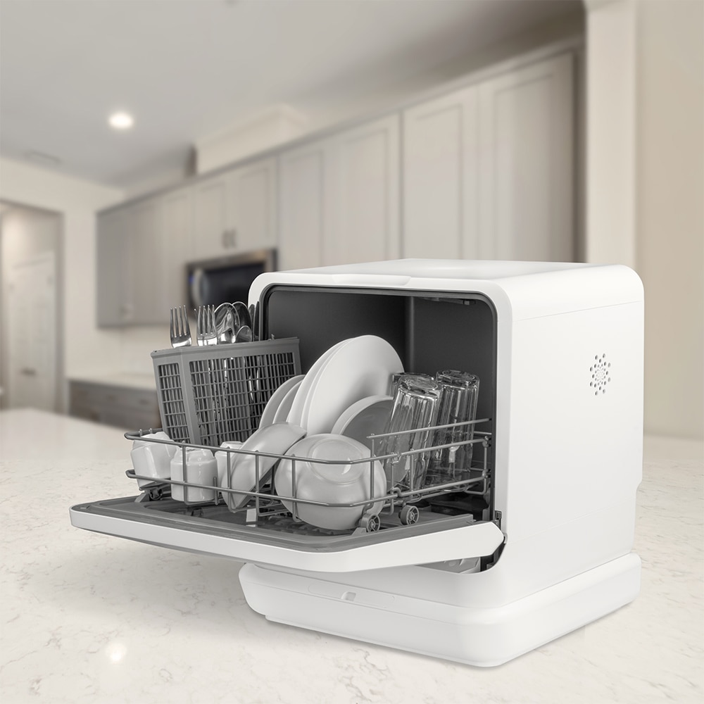 Masina de spalat vase independenta TURBIONAIRE AVA 3 TPDSAVA3CTD, 3 seturi, 6 programe, 44 cm, Clasa F, alb