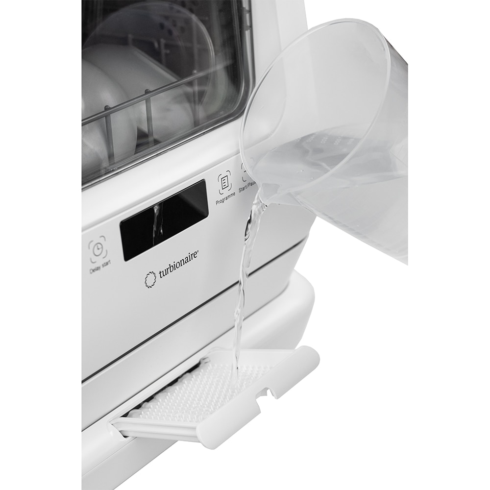 Masina de spalat vase independenta TURBIONAIRE AVA 3 TPDSAVA3CTD, 3 seturi, 6 programe, 44 cm, Clasa F, alb