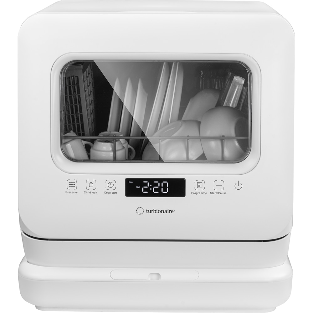 Masina de spalat vase independenta TURBIONAIRE AVA 3 TPDSAVA3CTD, 3 seturi, 6 programe, 44 cm, Clasa F, alb