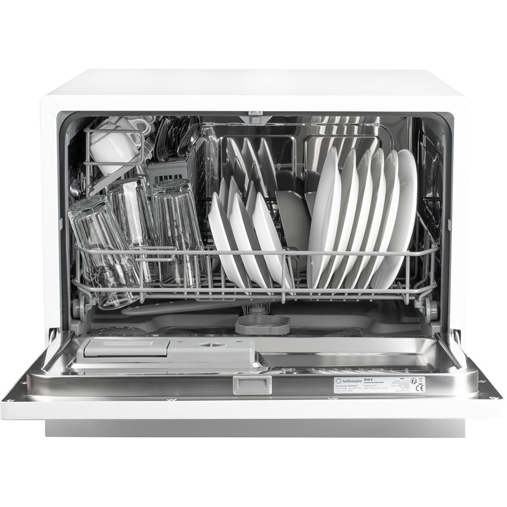 Masina de spalat vase independenta TURBIONAIRE AVA 6 TPDSAVA6CT, 6 seturi , 6 programe, 55 cm, Clasa D, alb