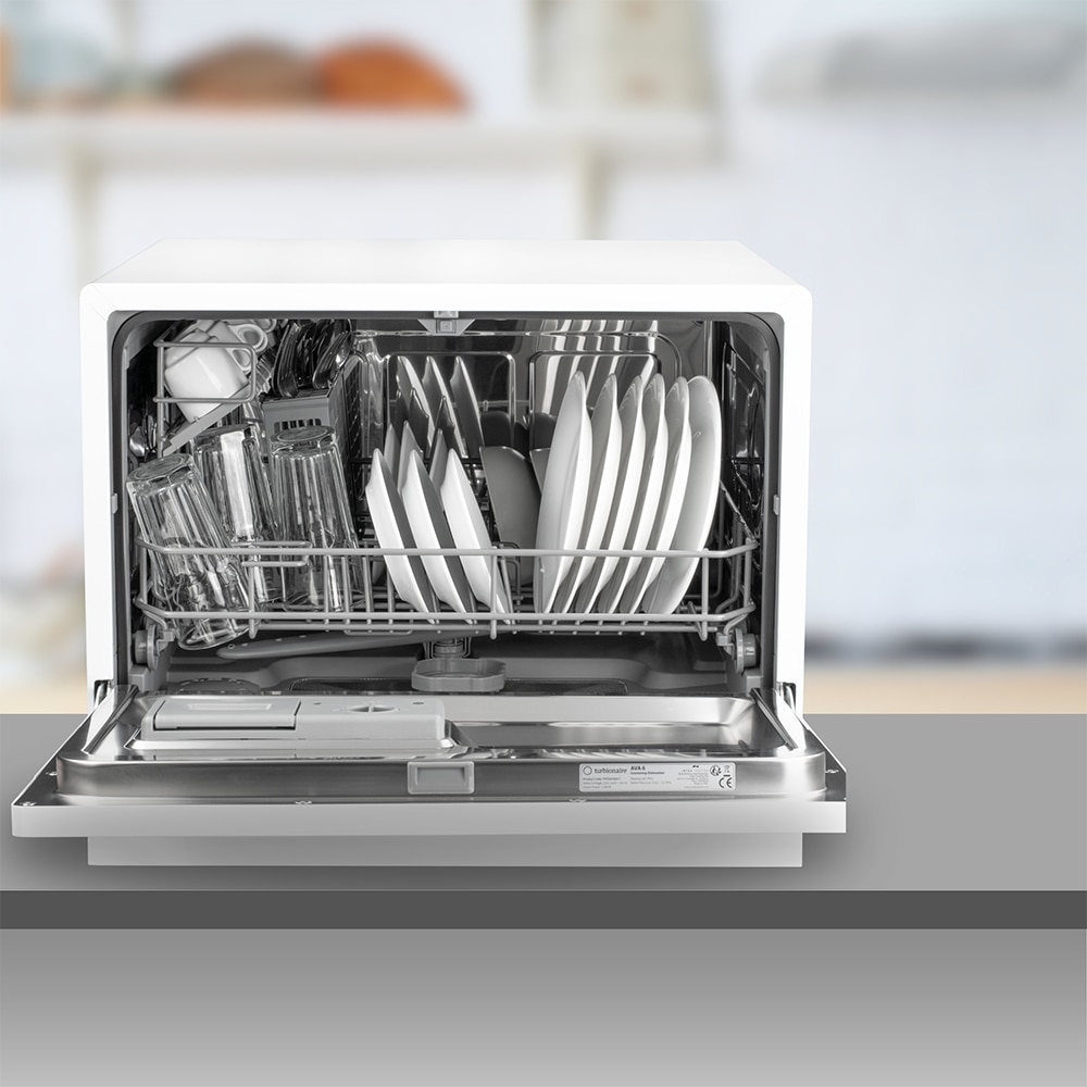Masina de spalat vase independenta TURBIONAIRE AVA 6 TPDSAVA6CT, 6 seturi , 6 programe, 55 cm, Clasa D, alb