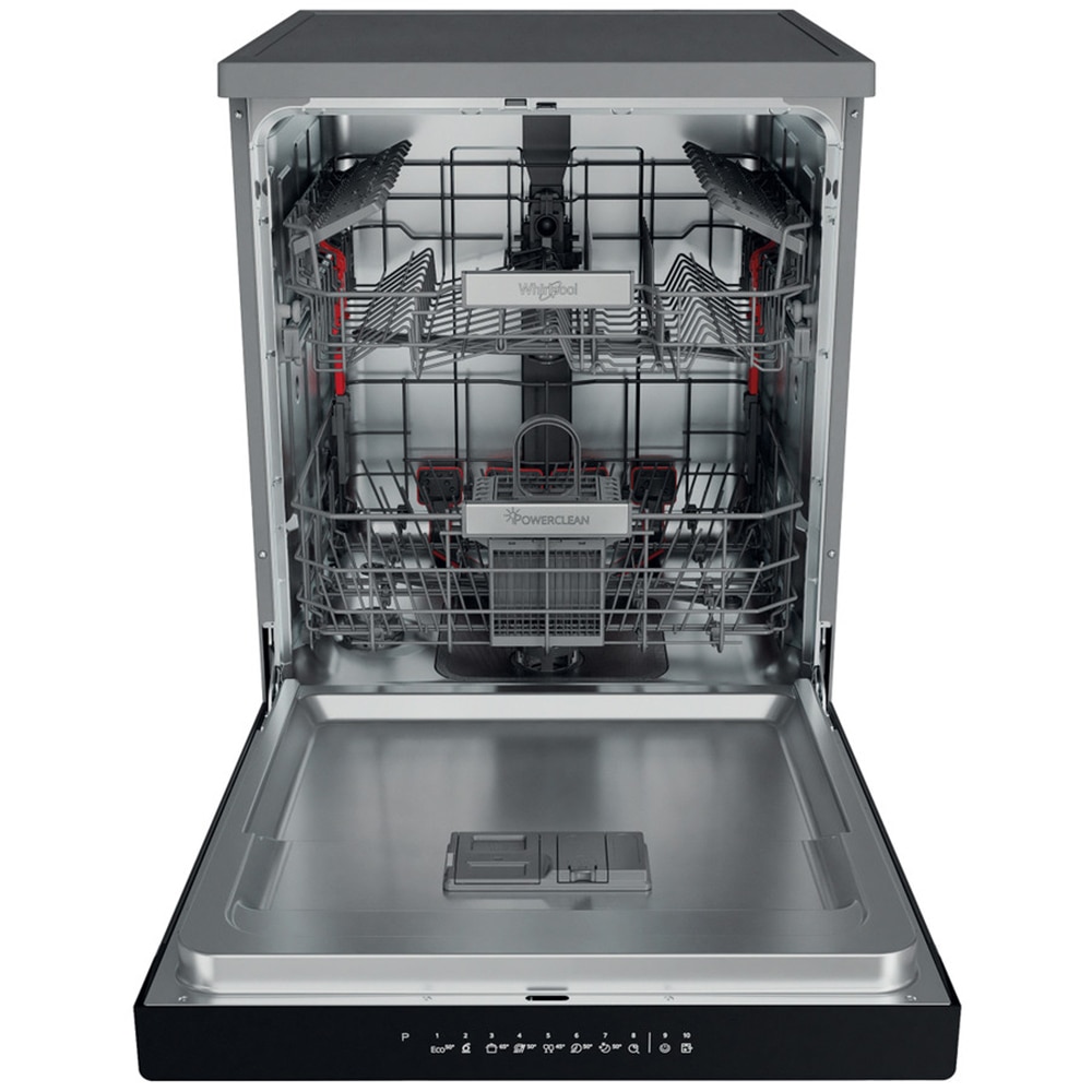 Masina de spalat vase independenta WHIRLPOOL WFO 3O32 N P X, 14 seturi, 10 programe, 60 cm, Clasa D, inox