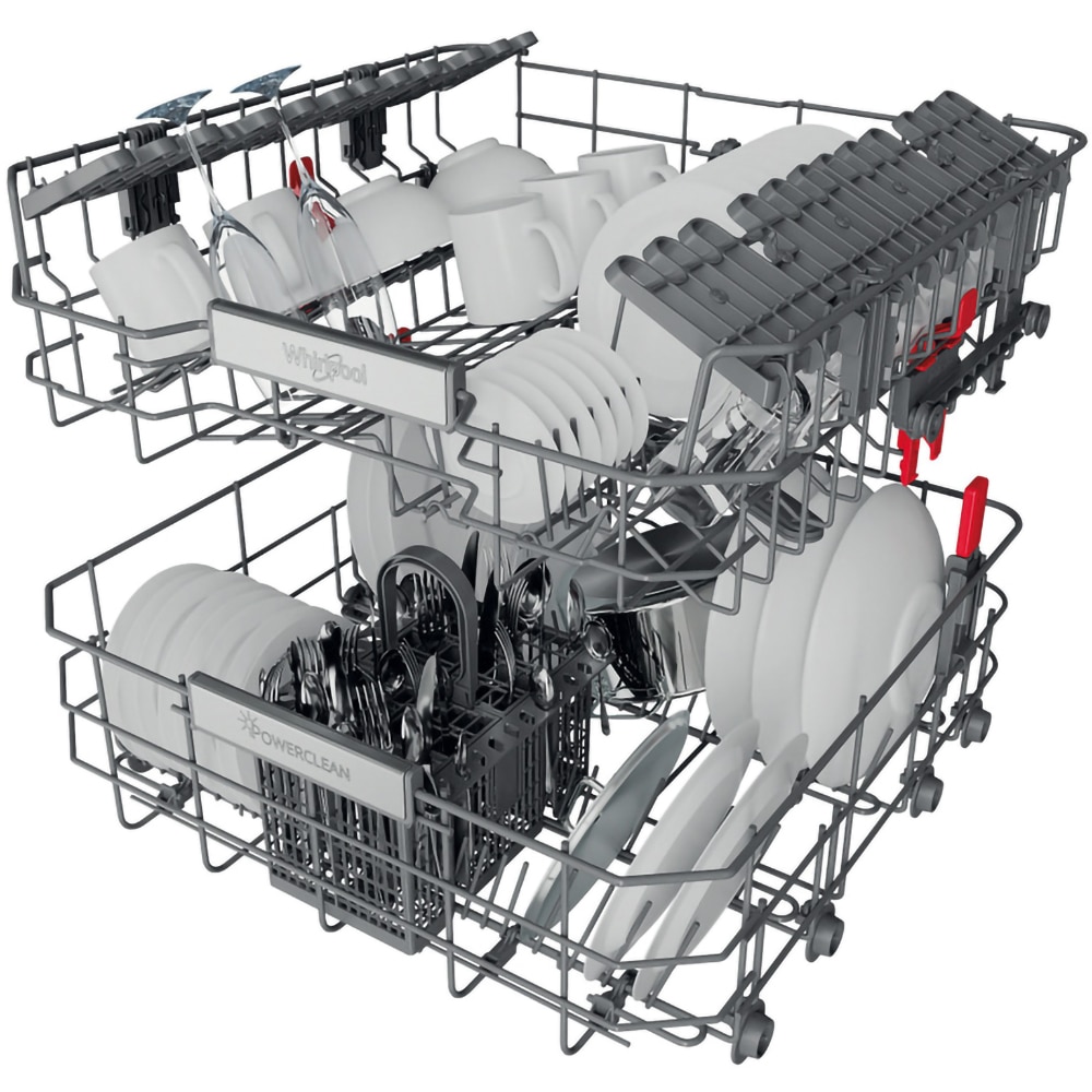 Masina de spalat vase independenta WHIRLPOOL WFO 3O32 N P X, 14 seturi, 10 programe, 60 cm, Clasa D, inox