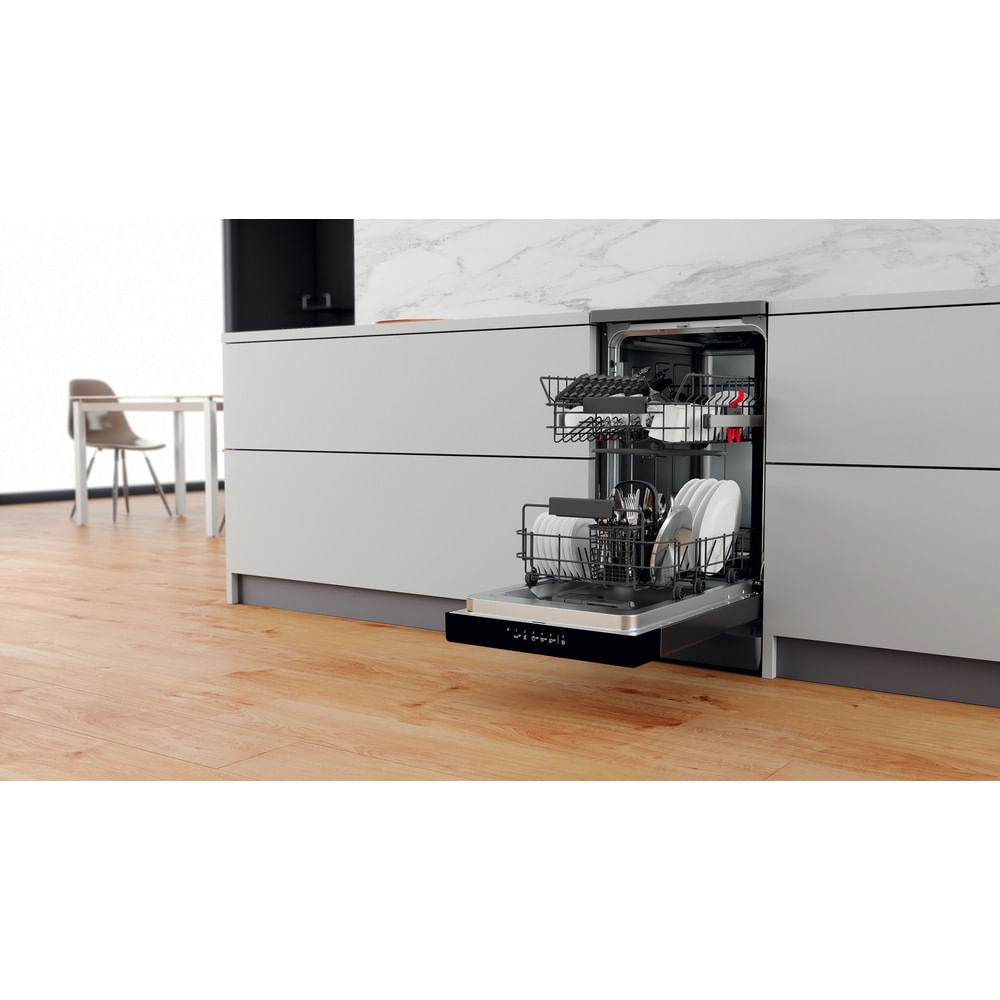 Masina de spalat vase independenta WHIRLPOOL WSFC 3M27 X, 6th Sense, 10 seturi, 6 programe, 45 cm, Clasa E, inox